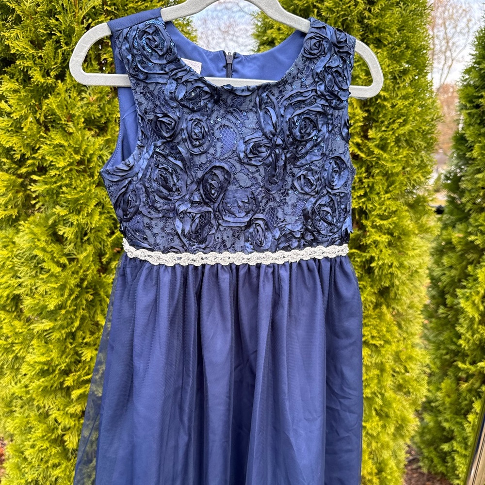 Navy Blur Girls Formal/Holiday/Party Dress